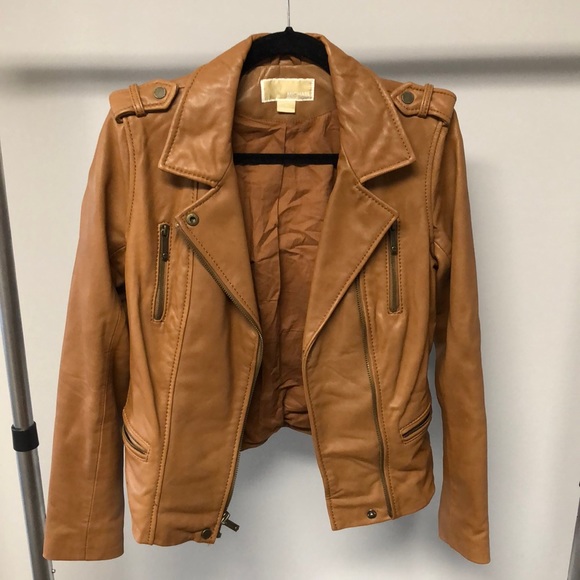 MICHAEL Michael Kors Jackets & Blazers - Michael by Michael Kors, tan genuine leather motorcycle jacket, size M